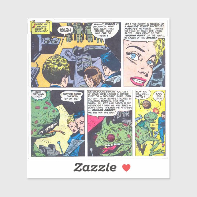 Sticker Flotte De Suicide Pilotée Par Des Robots Sans Peur (Feuille)