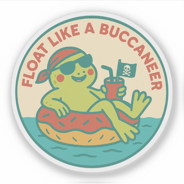 Sticker Flotter comme une grenouille boucanier (Devant)