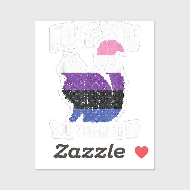 Sticker Fluff You Fluffin Fluff Genre Fluid Pride Chat (Feuille)