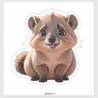 Sticker Fluffy Racoon