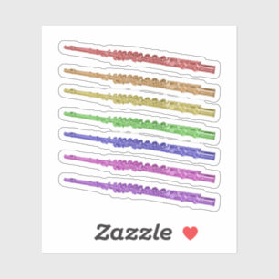Sticker Flûtes arc-en-ciel colorées