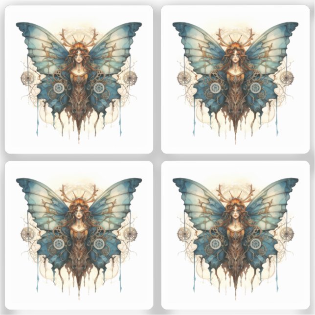 Sticker Fluttergear Nymph Steampunk Metal Gear papillon (Recto)