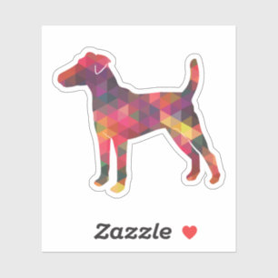 Sticker Foin lisse Terrier Chien race Geo Silhouette Multi