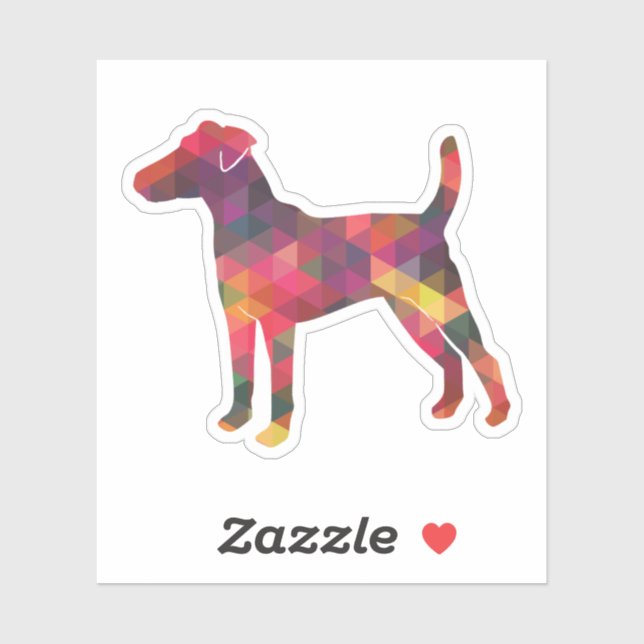 Sticker Foin lisse Terrier Chien race Geo Silhouette Multi (Feuille)