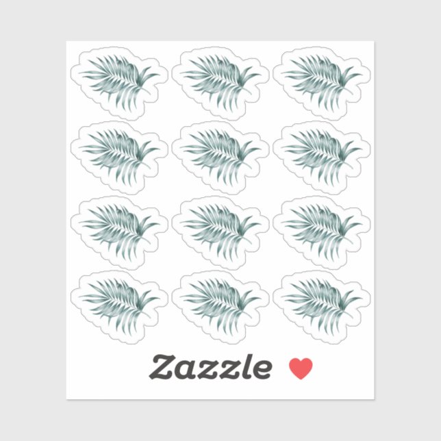 Sticker Foliage Tropical Feuille de palme Verdure Aquarell (Feuille)