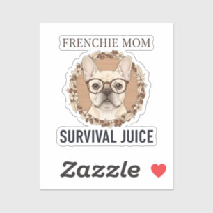 Sticker Fonctionne au café et au chaos de Frenchie Design 