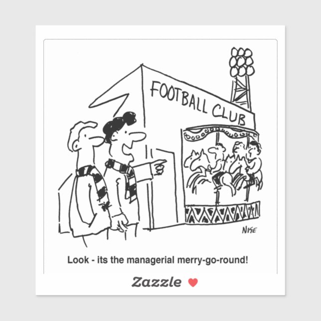 Sticker Football Club Managed Manry-go-round Cartoon. (Feuille)