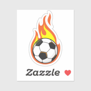 Sticker Football en feu