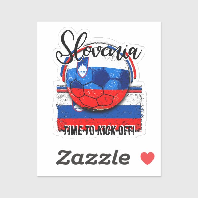 Sticker Football Slovénie Drapeau, Football Vintage slovèn (Feuille)