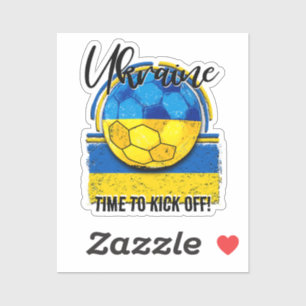 Sticker Football Ukraine Drapeau, European Soccer Retro