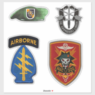 Sticker Forces spéciales MACVSOG SOG Béets verts Contour