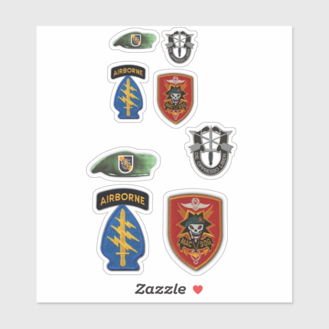 Sticker Forces spéciales MACVSOG SOG Béets verts Contour (Feuille)