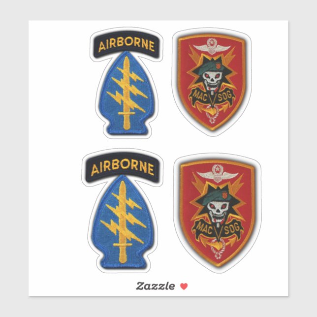 Sticker Forces spéciales MACVSOG SOG Green Berets Contour (Feuille)