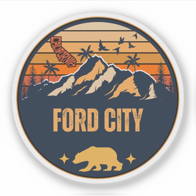 Sticker Ford City, Californie (Devant)
