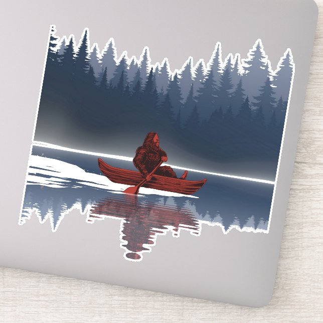 Sticker Forêt de pins sauvages du lac Bigfoot  (Détail)