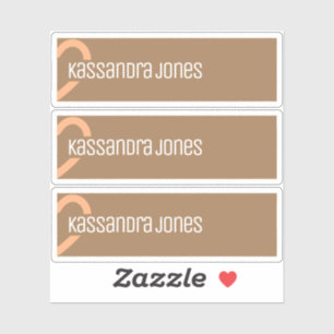 Sticker Forme de coeur orange moderne Vintage Demi-coeur B