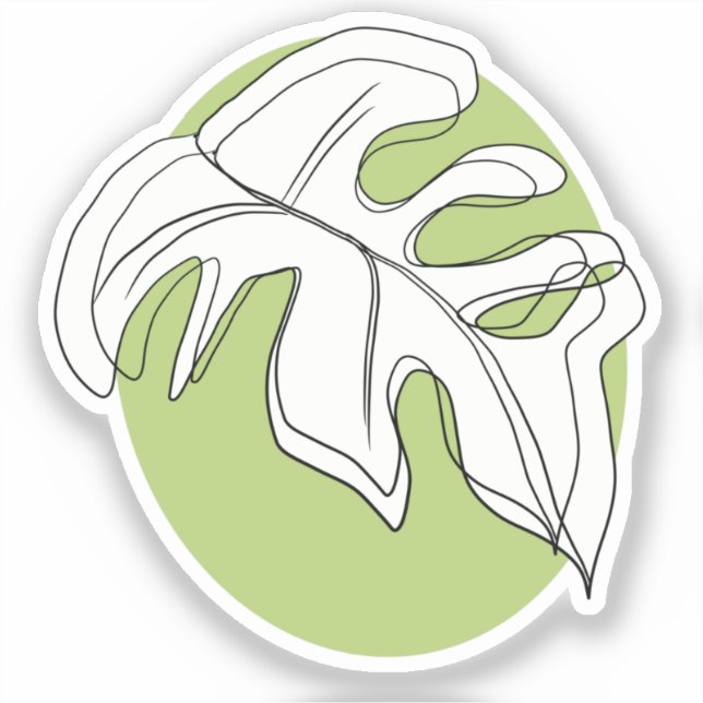 Sticker Forme géométrique de feuille de Monstera minimalis (Recto)