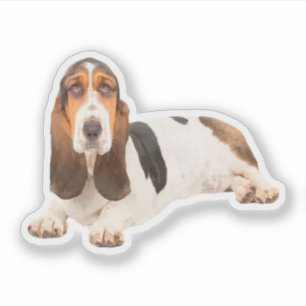 Sticker Forme mignonne de race de chien de Basset Hound