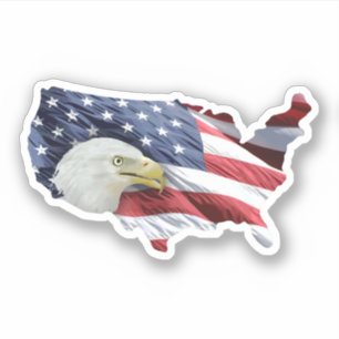 Sticker Forme patriotique de carte d'Eagle USA d'Américai