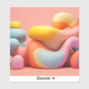 Sticker Formes arrondies douces et colorées