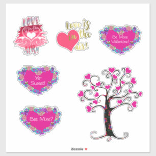 Sticker Formes cardiaques Saint-Valentin