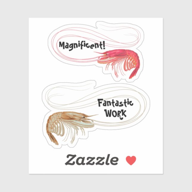 Sticker Formes de crevettes Promotion en salle de classe (Feuille)