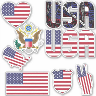 Sticker Formidables formes des États-Unis Symboles nationa