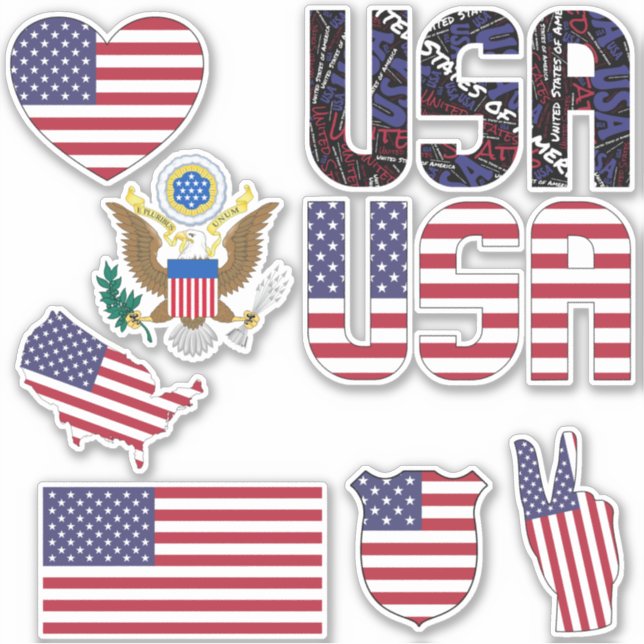 Sticker Formidables formes des États-Unis Symboles nationa (Devant)
