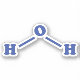 Sticker Formule chimique moléculaire de l'eau