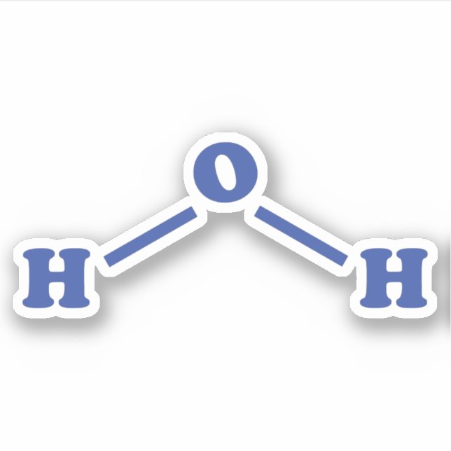 Sticker Formule chimique moléculaire de l'eau (Devant)