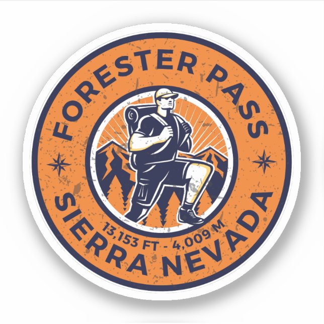 Sticker Forster Pass Randonnée, essai de californie siera  (Devant)