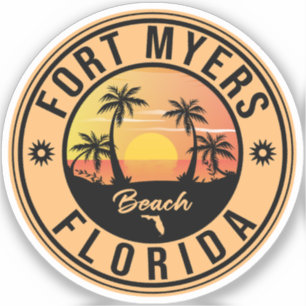 Sticker Fort Myers Beach Retro - Florida Souvenirs
