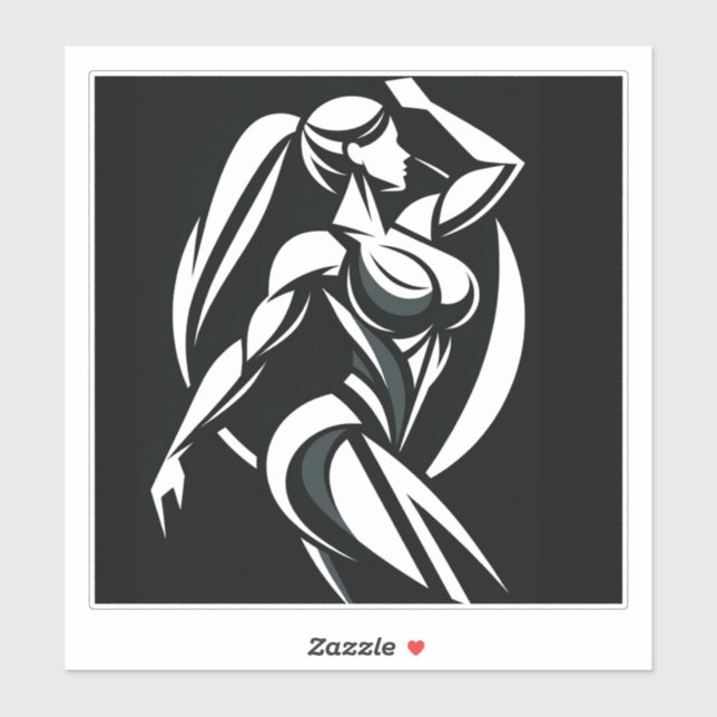 Sticker Forte condition physique féminine Formation person (Feuille)