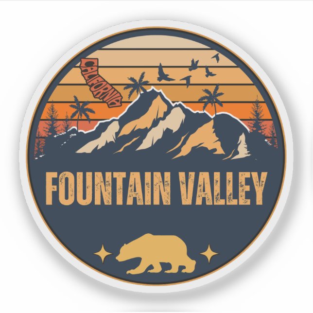 Sticker Fountain Valley, Californie (Devant)