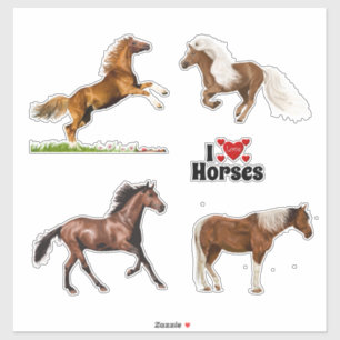 Sticker Four Beautiful Horses