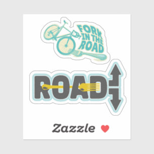 Sticker Fourche dans la route art texte typographique
