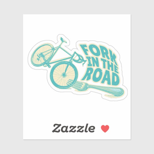 Sticker Fourche dans la rue Funny vélo (Feuille)