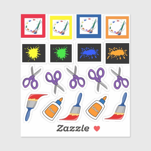 Sticker Fournitures d'art (Feuille)