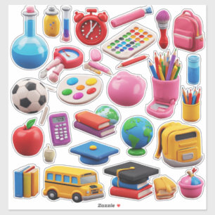 Sticker Fournitures scolaires et outils d'éducation vibran