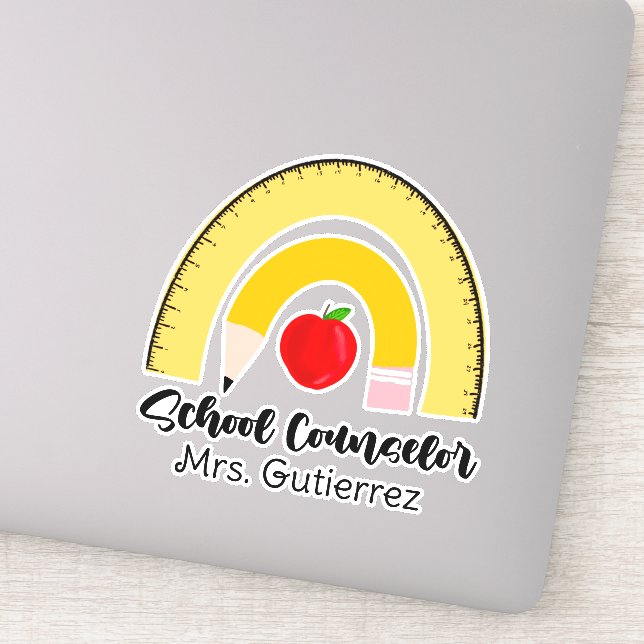 Sticker Fournitures scolaires Rainbow Nom du conseiller sc (Détail)