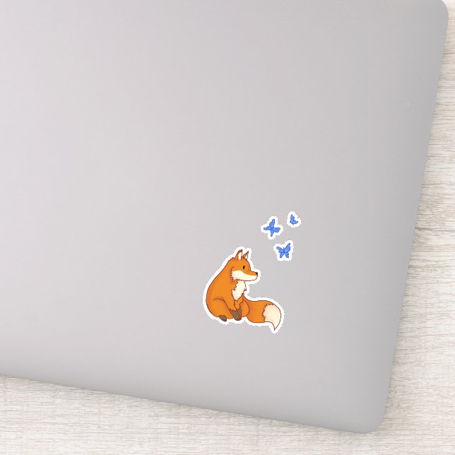 Sticker Fox and Butterflies (Détail)