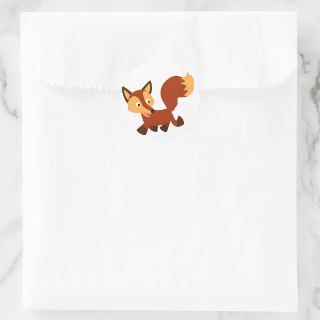 Sticker Fox Cartoon Très Heureux (Sac)