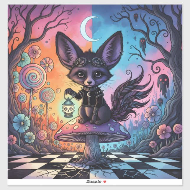 Sticker Fox divisée par les royaumes de Twilight (Feuille)