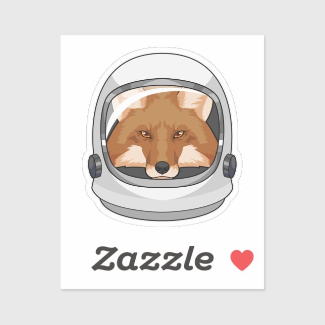 Sticker Fox en astronaute avec casque (Feuille)