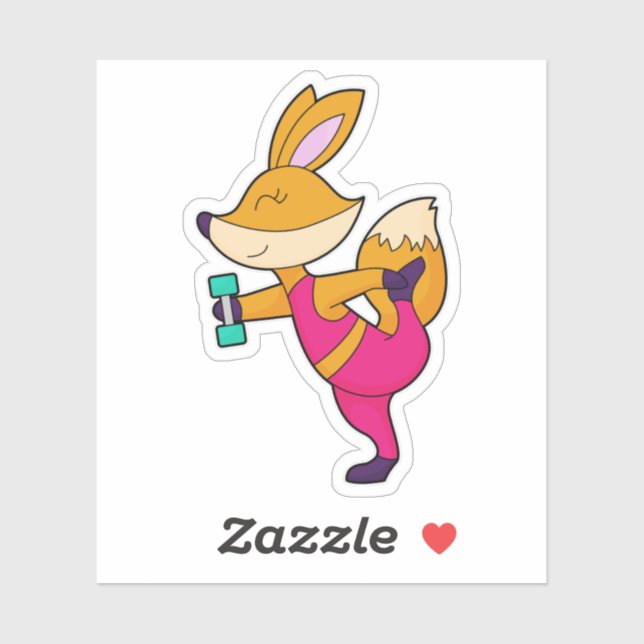 Sticker Fox Fitness Dumbbell (Feuille)