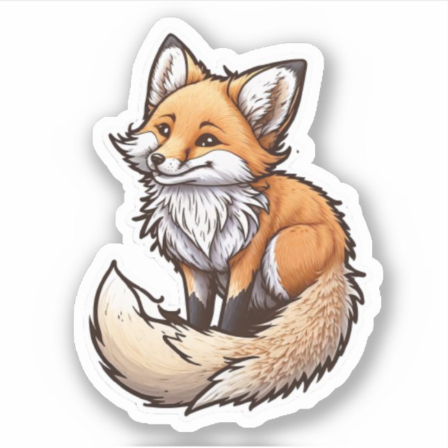 Sticker Fox très heureux (Devant)
