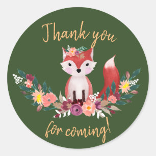 Sticker Foxy Round Birthday