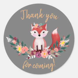 Sticker Foxy Round Birthday