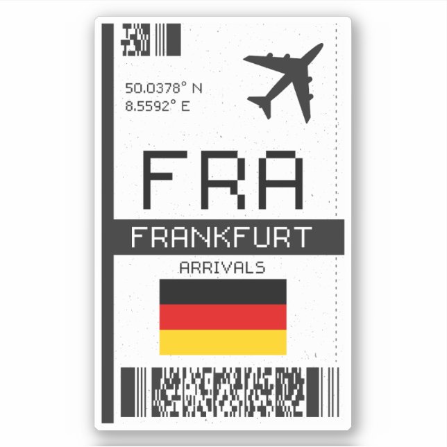 Sticker FRA Frankfurt Boarding Pass - Allemagne Travel (Devant)