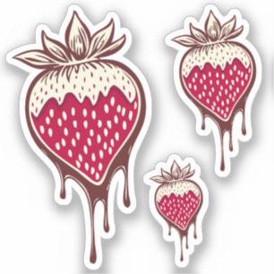 Sticker fraise couverte au chocolat